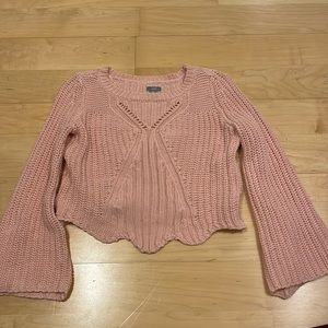 Aerie light pink cropped sweater